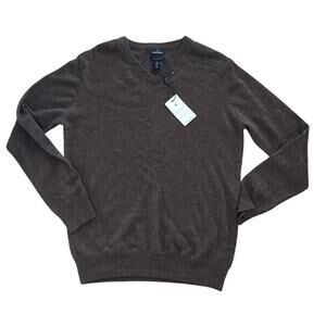 Daniel Hector 100% Cashmere Brown V-Neck Sweater NWT